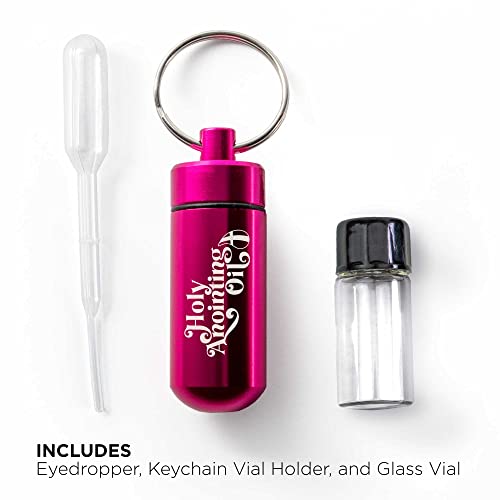 Logos Trading Post Anointing Oil Bottle with Pink Keychain Container - color: Pink