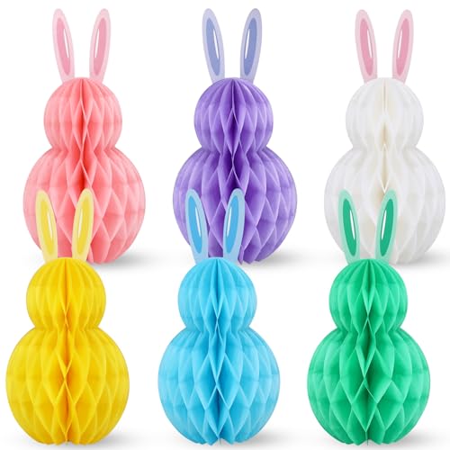6Pcs Easter Honeycomb Centerpiece Table Bunny Decorations Supplies - style: Easter Style