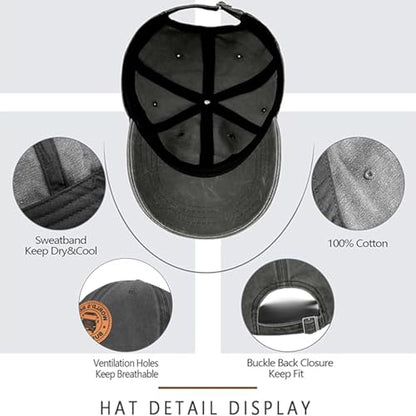 Hat for Men Women, Baseball Cap Gifts for Men Women, Adjustable Cotton Leather Patch Trucker Baseball Cap - color: World's Best Bus Driver