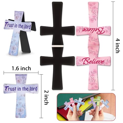 Magnetic Bookmarks, Kaluofan 24PCS Bible Bookmark Christian Bookmarks Cross Bookmark Bulk, Magnetic Cross Page Holders for Bibles, Inspirational Gifts for Teacher Students Book Lovers - size: 1 Set (Cross)