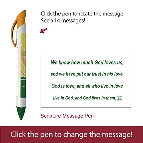 Greeting Pen Bible Verse Pens- God is Love/Lord's Prayer/Names of Jesus Trio Rotating Message 6 Pen Set (36071)