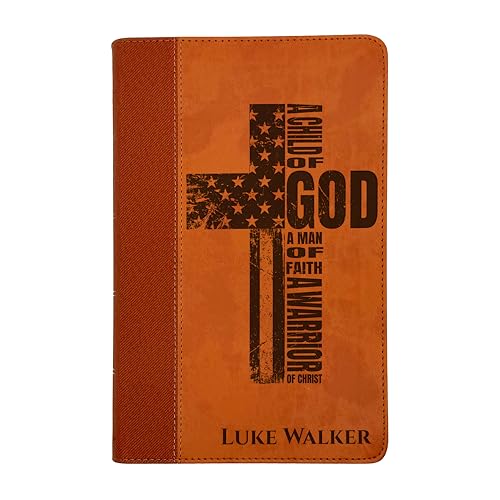 Personalized NIV Bible, Large Print, Custom Holy Cross Bible, New International Version | Man of Faith, Brown - color: Brown Personalized Leather