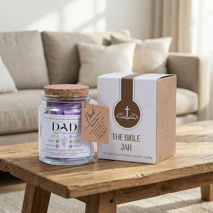 Bible Verse Jar for Dad, Fathers Day Gift from Kids - color: Bible For Dad