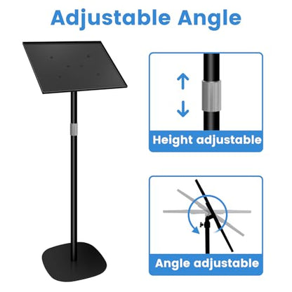Metal Suggestion Box with Stand Floor Standing Donation Box with Lock and Key Heavy-Duty Collection Case for Charity Home Office Church Elections, Black
