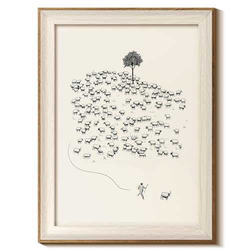 InSimSea Framed Christian Wall Art Jesus and The Lost Sheep Art 12x16 In - color: The Lost Sheep, size: 12"L x 16"W