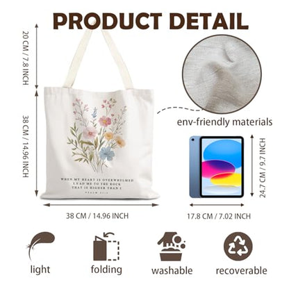 FBB Christian What's the Best that Could Happen Inspirational Tote Bag - color: Psalm 61:2