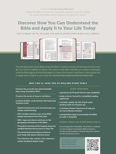 NLT Life Application Study Bible, Third Edition, Large Print (Genuine Leather, Black, Red Letter)