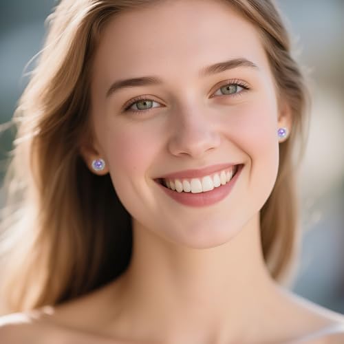 Angle Wing Earrings Sterling Silver Birthstone Stud Jewelry Birthday Gifts for Women Wife Friends Daughter Granddaughter - style: Angle wing earrings-purple birthstone