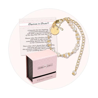 Cherished Moments Baptism to Bride Bracelet .925 Silver or 14K Gold-Plated - color: Gold Coin