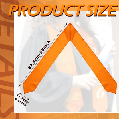 Geyoga 24 Pcs Graduation Stole Bulk Sublimation Blank 70 in - color: Orange