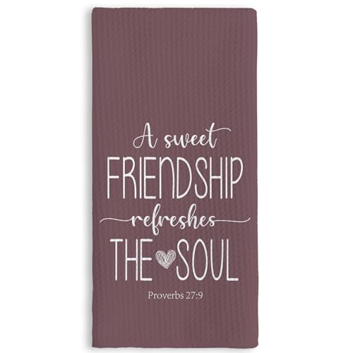 TNUW Christian Gifts Kitchen Towels 16x24In, Religious Friend Christian Gifts for Women, Hand Tea Towels for Kitchen Bathroom Decor (Bean Paste Purple) - color: Bean Paste Purple