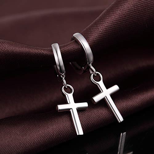 Han han 925 Sterling Silver Cross Earrings for Women and Men - style: E-Small cross earrings silver