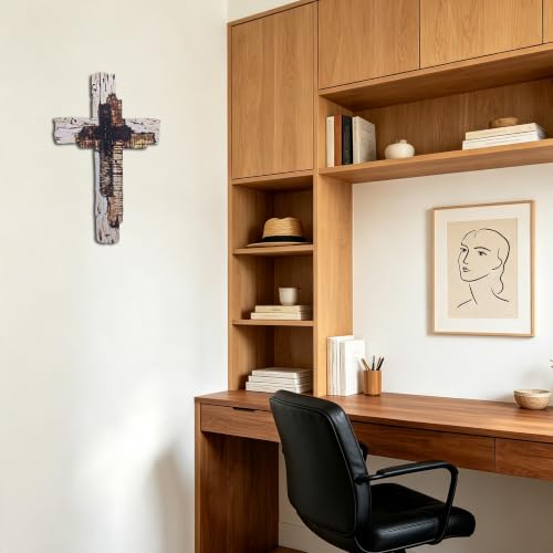JEWLOVE Rustic Wooden Wall Cross Farmhouse Christian Home Decor