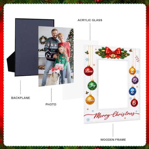 WaaHome Christmas Picture Frame 2026 4x6 Christmas Photo Frames Decor - color: 1-Christmas White 4x6