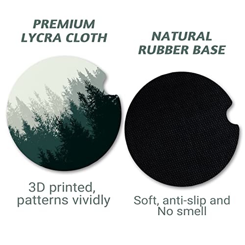 Yonlevres Car Coasters for Cup Holders, Forest, 2 Pack - color: Forest
