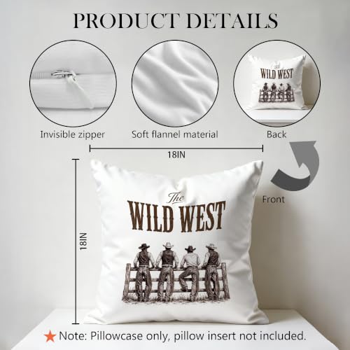 Western Cowboy Pillow Cover 18x18 Double-Sided - color: Color-9