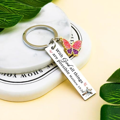 Inspirational Christian Gifts for Women Bible Verse Keychain