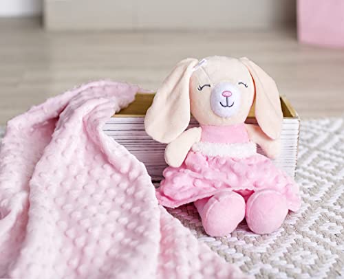 Baby Starters Textured Dot Blanket with Satin Trim, Pink 30" x 40" - color: Pink Dot
