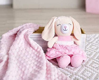 Baby Starters Textured Dot Blanket with Satin Trim, Pink 30" x 40" - color: Pink Dot