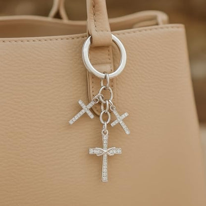 Cross Keychain – Cool Keychains Gifts for Christian, Baptism, Holidays, Keychains for Car Keys - color: Cross3
