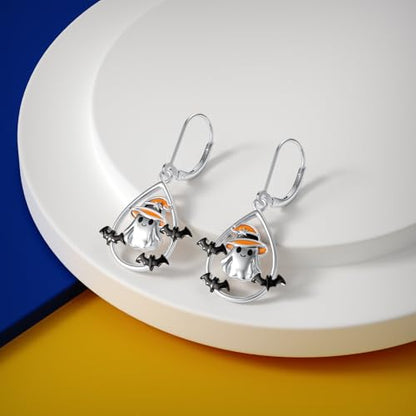 Dorunmo 925 Sterling Silver Dangle Drop Earrings for Women Holiday Earrings Hypoallergenic Halloween Christmas Jewelry Festival Gifts for Women - style: Halloween-Ghost-01