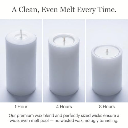 Unscented Pillar Candles - Set of 4 Vanilla Candles - 3x6 Slow Burning Candles for Weddings & Table Centerpieces - Large Pillar Candles, PARNOO - color: White