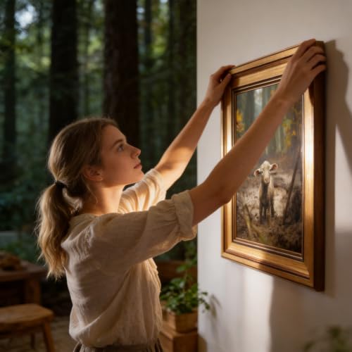 Christian Wall Art Jesus and Lamb Canvas Print, Baptism Gift for Women.A633 - color: Jesus and Lamb Canvas Wall Art Framed, size: 12"X15"