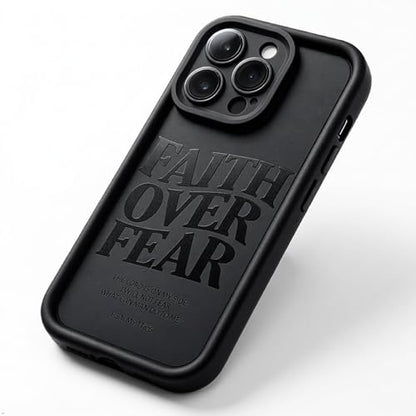 Bible Phone Case Faith Over Fear Christian Bible Verse Psalms 118:6- TPU Frame Full-Body Protective Cover for iPhone 17/16/15/14/13 Pro Max, Pro, Plus - IP 14 Plus Black - color: Black, size: iPhone 14 Plus