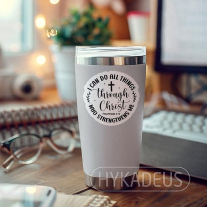 (3Pcs) I Can Do All Things Through Christ Philippians 4:13 Sticker - color: I Can Do All Things Through Christ Round
