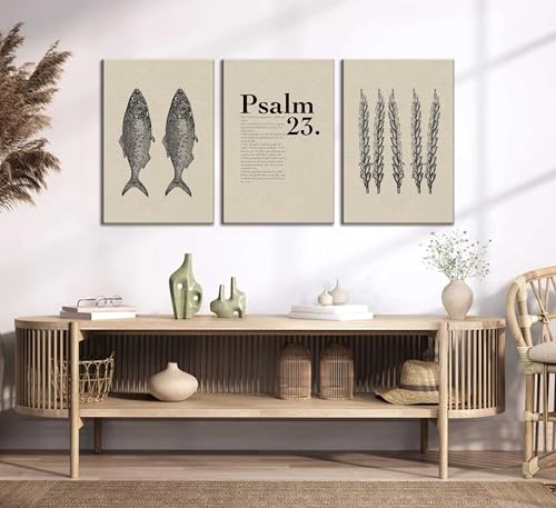 Suvinor 3 Pcs Jesus Feeds The 5000 Canvas Wall Art 12x16in - color: Canvas, size: 16L" x 12W"