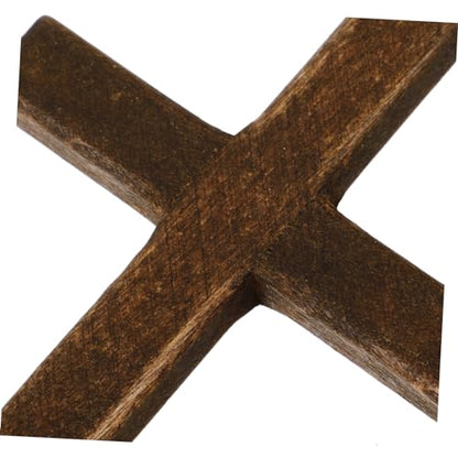 EXCEART 6 Pcs Wooden Cross Crafts DIY Mini Wooden Crosses Charms Pendants Catholic Cross Prayer Handheld Ornaments for Church Party Favors Wall Decoration Jewelry Projects (Pack of 2) - size: 12X7X0.7CM (Pack of 2)