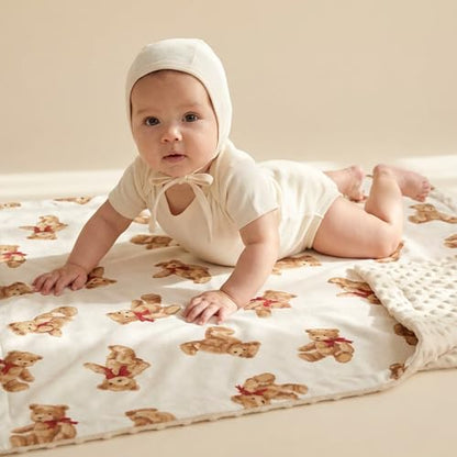 Fleece Baby Blankets for Girls & Boys, Infant Toddler Blanket - color: Beige Bear