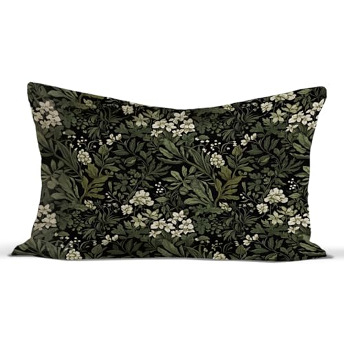 Spring Floral Throw Pillow Covers, Vintage Pillowcases, 12x20 Inch - color: Flower