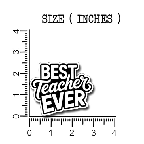 (3Pcs) Best Teacher Ever Sticker, Teacher Inspirational Decals Decorate Books Laptop Phone Water Bottles Kindles Stickers Tumbler Waterproof Vinyl Decorate Sticker 3 x 2,6'' Inch - color: Best Teacher Ever