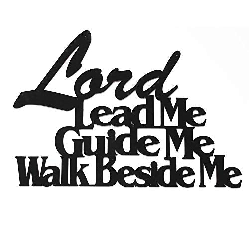 Inspirational Word Art, Christian Faith Biblical Verse Wall Sign, Hand-Made Wooden Decoration Plaque for Home, Office, Church (Lord Lead Me) - color: Lord Lead Me