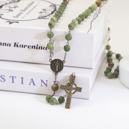 KOMI 8mm Natural Stone Beads Rosary Necklace Rosarios Catolicos Para Mujer Catholic Rosary Beads for Women Christian Gifts - style: Rosary-3