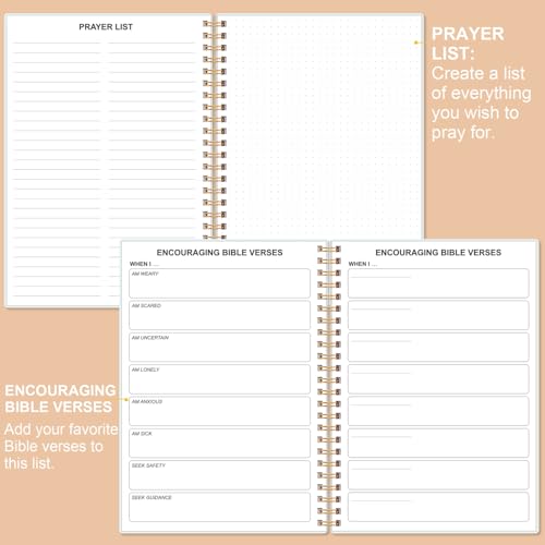 Heveboik Bible Study Journal – Church Notes Notebooks – Note Taking & Journaling Kit, 5.8" x 8.5", Rose Leaf - color: Rose-Leaf