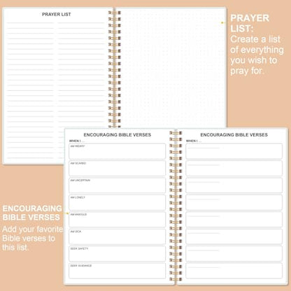 Heveboik Bible Study Journal – Church Notes Notebooks – Note Taking & Journaling Kit, 5.8" x 8.5", Rose Leaf - color: Rose-Leaf