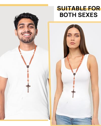 Rosary Beads Handmade Wooden Rosarios Catolicos for Catholic Christian Gift - color: Rose