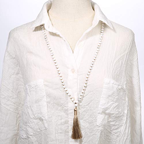 6MM Mala Beads Long Necklace for Meditation Prayer - style: Natural White Howlite