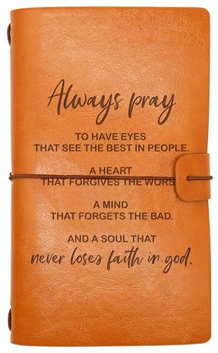 ZVMIS Baptism Journal Bible Verses Journal Presents-Scripture Christian Quotes Gift-Always Pray-Inspirational Birthday New Year Christmas Gift-Refillable Travel Photo Diary Journal - style: 38-Always pray to have eyes