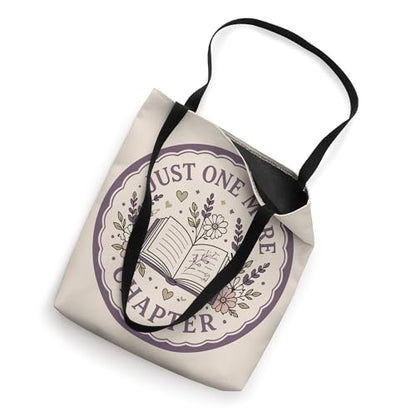 Just One More Chapter Christian Reading Faith Floral Book Tote Bag