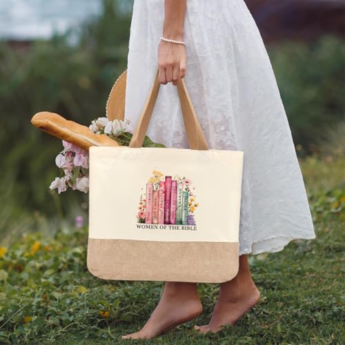 Tote Bag, Gifts for Women Friends Girlfriend Coworker Wife Mom Reusable Tote Bags Birthday Thank You Gift - color: Women of the Bible