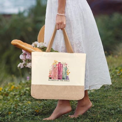 Tote Bag, Gifts for Women Friends Girlfriend Coworker Wife Mom Reusable Tote Bags Birthday Thank You Gift - color: Women of the Bible