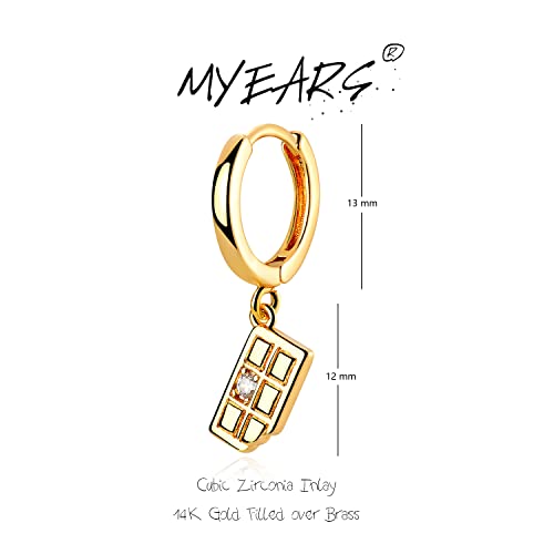 MYEARS Women Earrings Gold Huggie Hoop Dangle Drop 14K Gold Plated Small Simple Hypoallergenic Everyday Jewelry - style: Chocolate