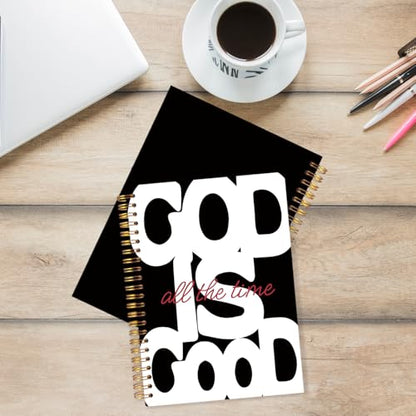 God Is Good Notebooks Christian School Supplies, Black Office Supplies for Desk Women, Prayer Journal for Woman, Bible Journaling Notebooks for Office School, 5.5x8.3 Inch - color: Black God is Good