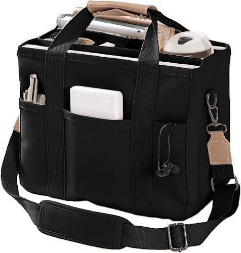 Tote Bags for Women Canvas Purse Crossbody Bags with Pockets Shoulder Handbags Large Bible Messenger Bag With Pockets - color: Black, size: Large
