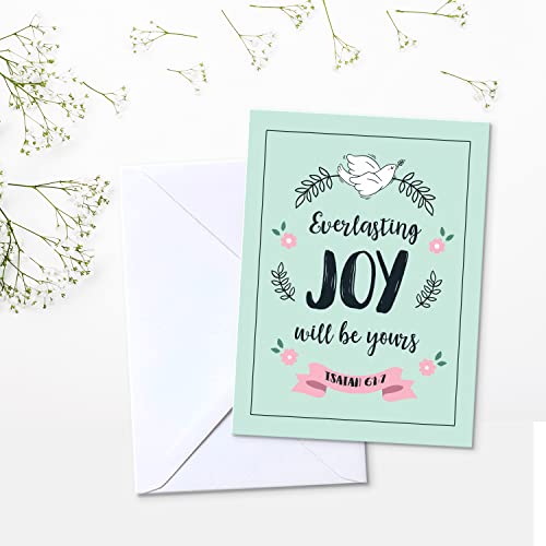 S&O Scripture Cards - Set of 24 Boxed Bible Verse Blank sheets with Envelopes - Christian Message Inspirational Prayer Prints, 6 Designs - Faith-Based Stationery with Spiritual Verses - size: Set of 24