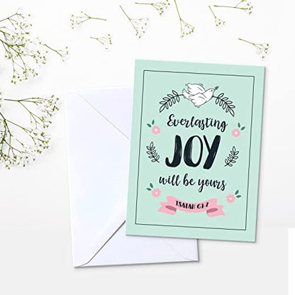 S&O Scripture Cards - Set of 24 Boxed Bible Verse Blank sheets with Envelopes - Christian Message Inspirational Prayer Prints, 6 Designs - Faith-Based Stationery with Spiritual Verses - size: Set of 24