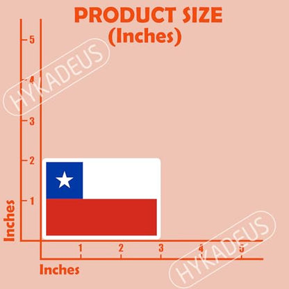 (3Pcs) Chile Flag Sticker – Chilean Stickers National Flags, 3" x 1.8" - color: Chile